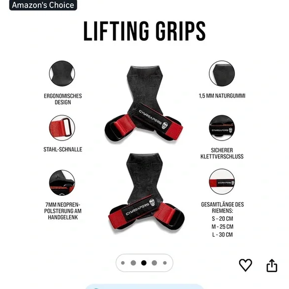Gymreapers Black and Red Lifting Straps Small - Picture 5 of 6